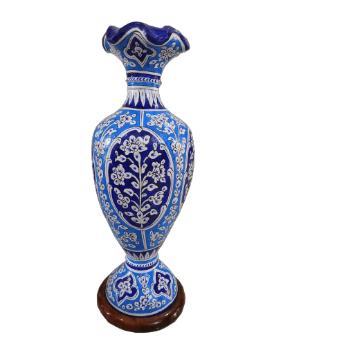 camel skin blue vase