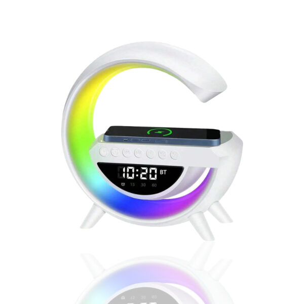 BT-3401 Wireless Phone Charger Bluetooth Speaker With RGB Lighting Alarm Clock, FM Radio