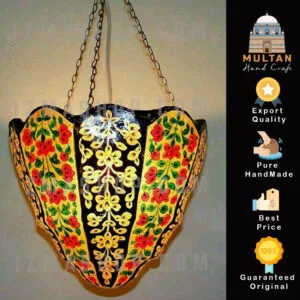 Multicolour Camel Skin Handmade Multani Globe  Hanging Lamp